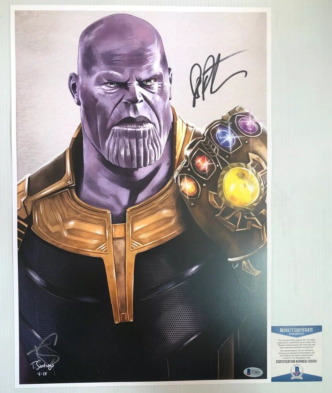 Jim Starlin Signed Autographed 13x19 Thanos Infinity Gauntlet Art Print Beckett