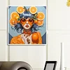 Diamond Painting -DIY Round Drill Orange Girl（40x40cm）