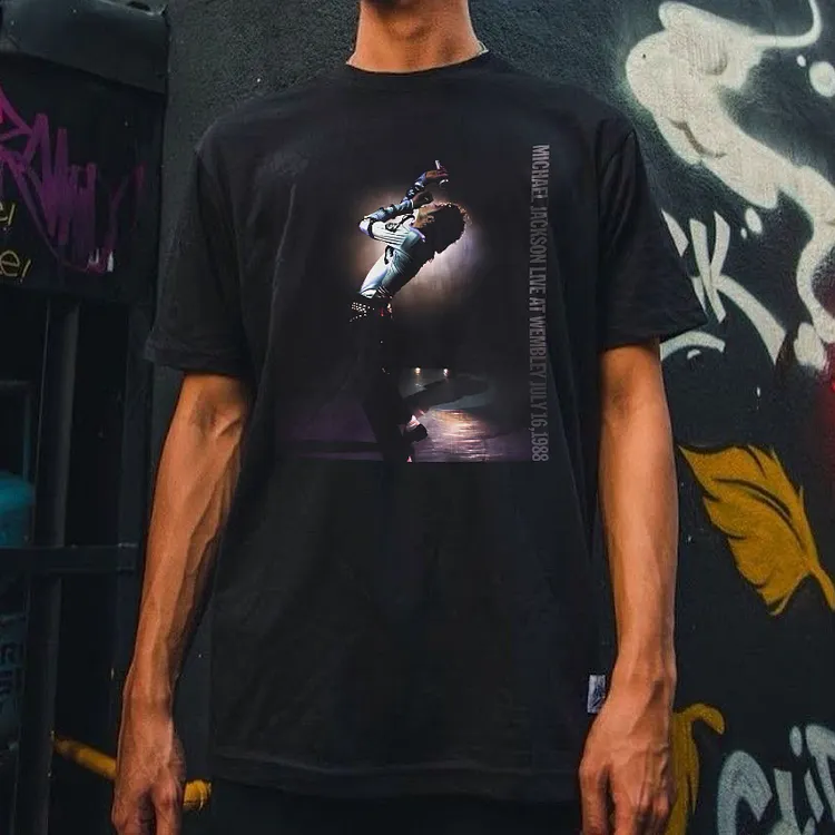 Michael Jackson Live At Wembley July 16 1988 Printed Men's T-shirt