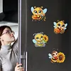6PCS-Big-Eyed abeille-diamant aimant r&eacute;frig&eacute;rateur