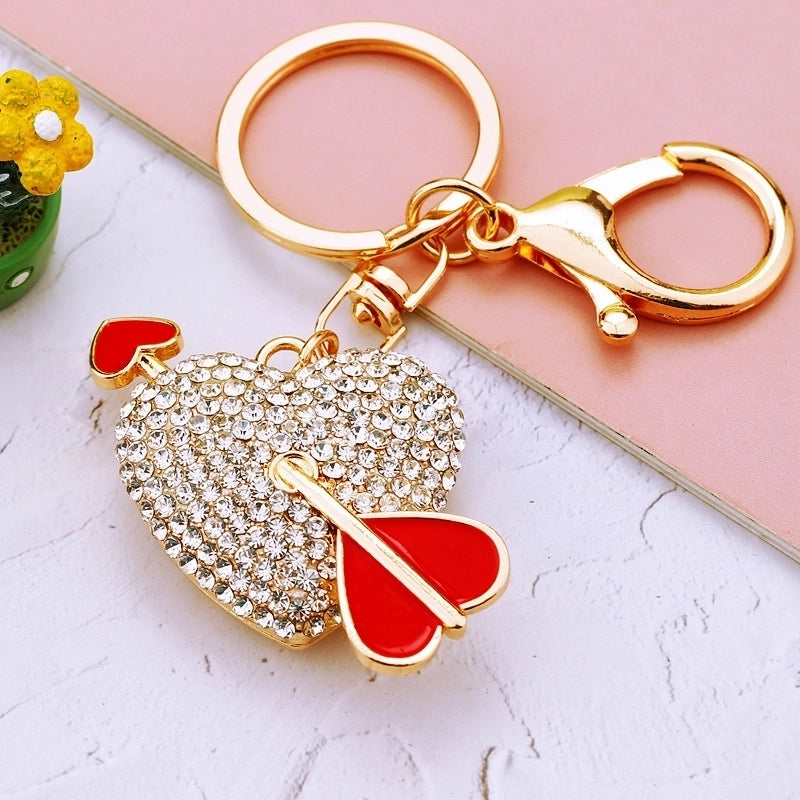 Cute Heart Shape Zinc Alloy Valentine’s Day Women’s Keychain