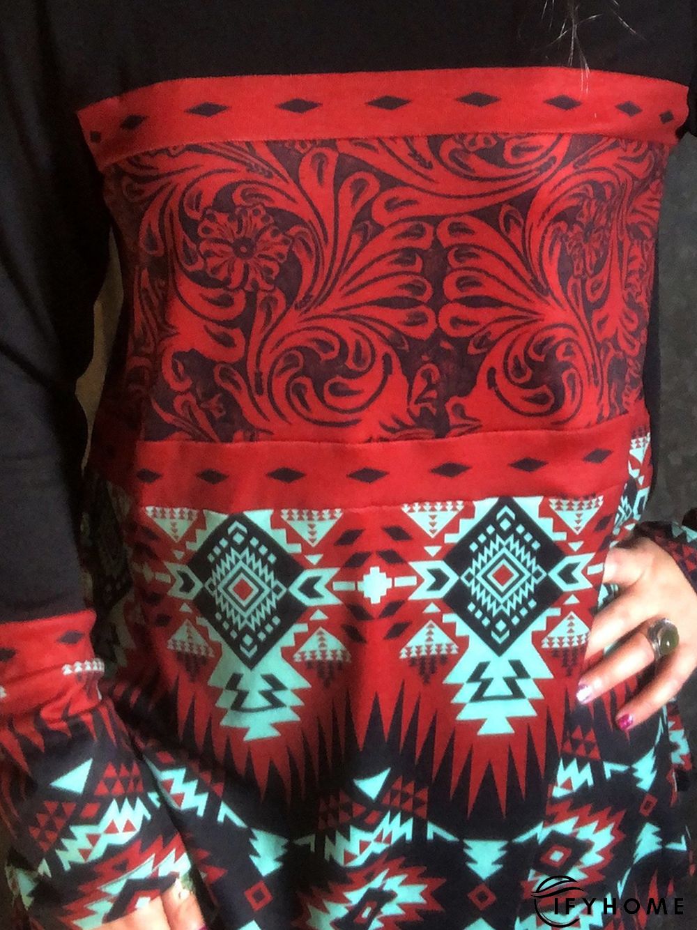 Vintage Crew Neck Printed Long Sleeve shirt & Tunic Top | IFYHOME