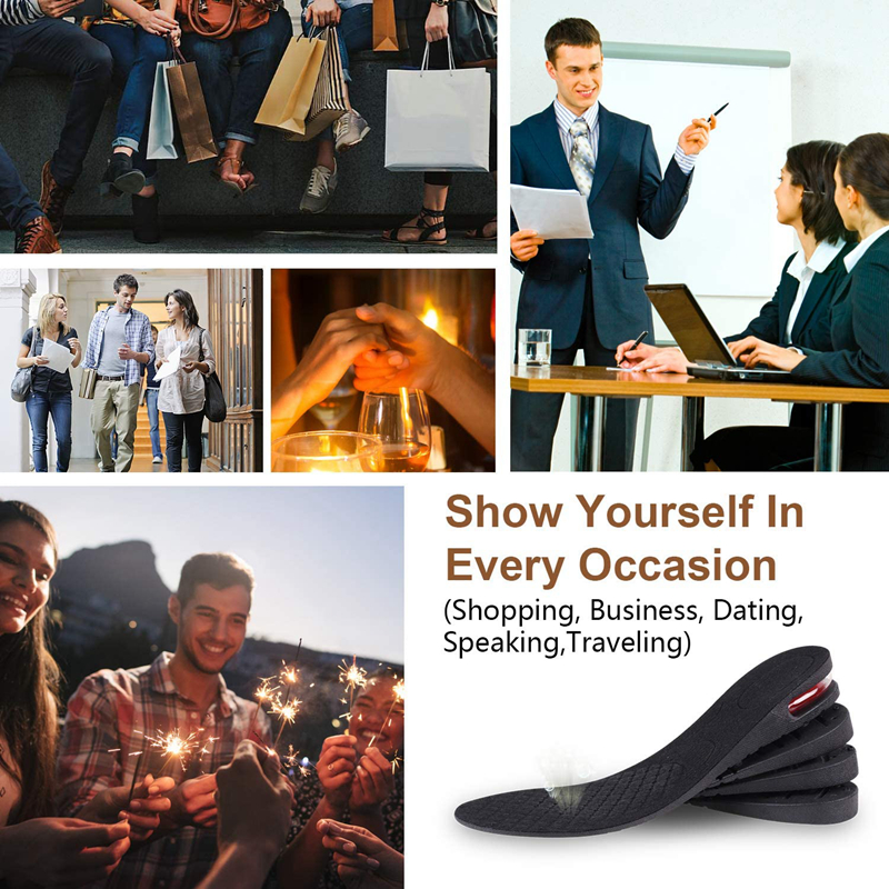 Likron Watches Adjustable Height Increase Insoles with Air Cushion Lift Inserts for Men Women 12 to 35 Variable Lift