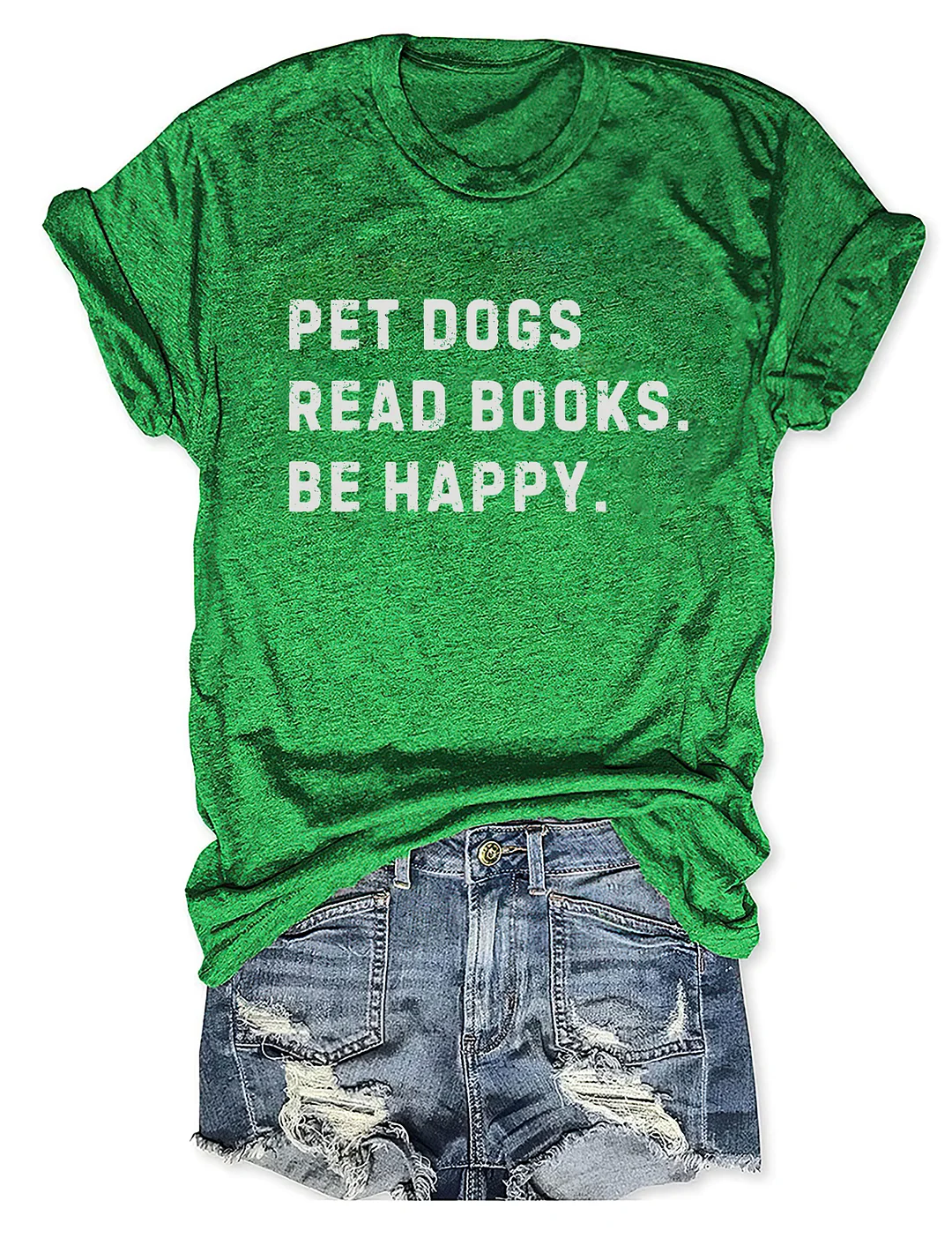 Pet Dogs Read Books Be Happy T-shirt