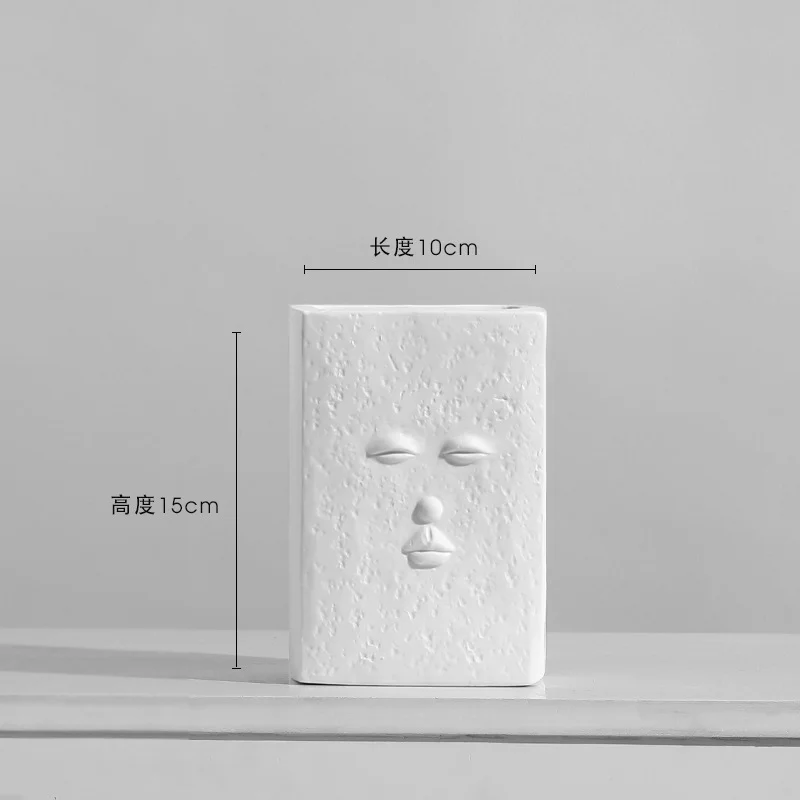 Athvotar Style Simple Face Ceramic Vase Decoration Living Room Flower Arrangement Creativity Light Luxury Table Dry Flower Home Decoration