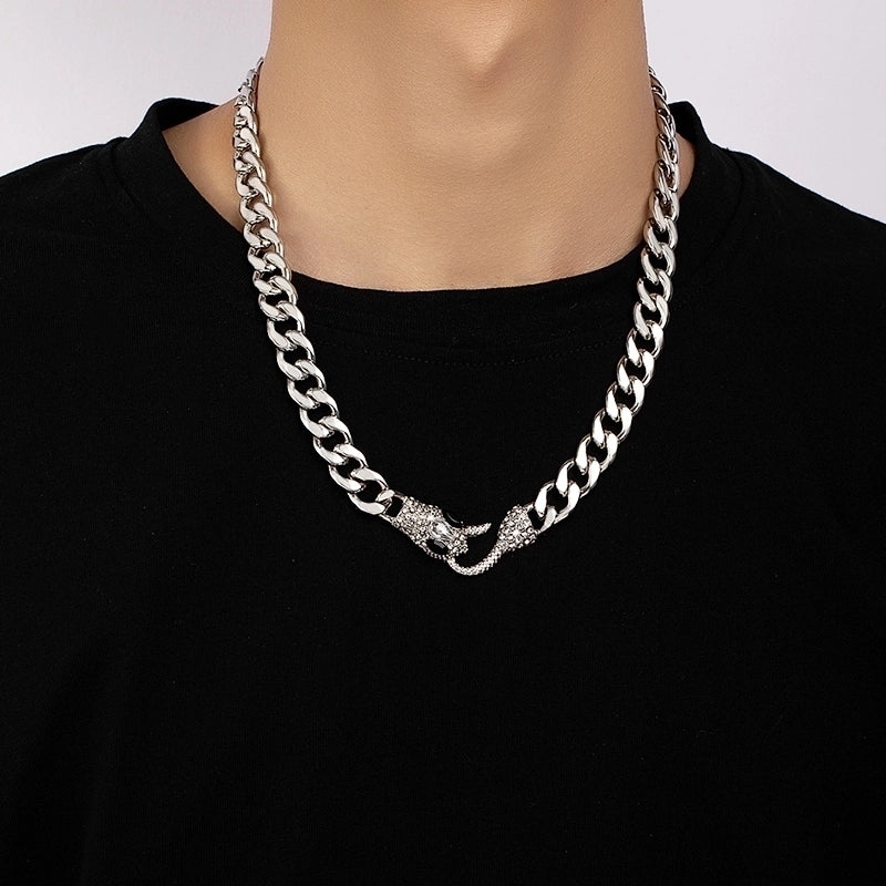 Gothic Retro Vintage Style Snake Alloy Plating Inlay Artificial Rhinestones 14k Gold Plated White Gold Plated Men’s Choker Choker