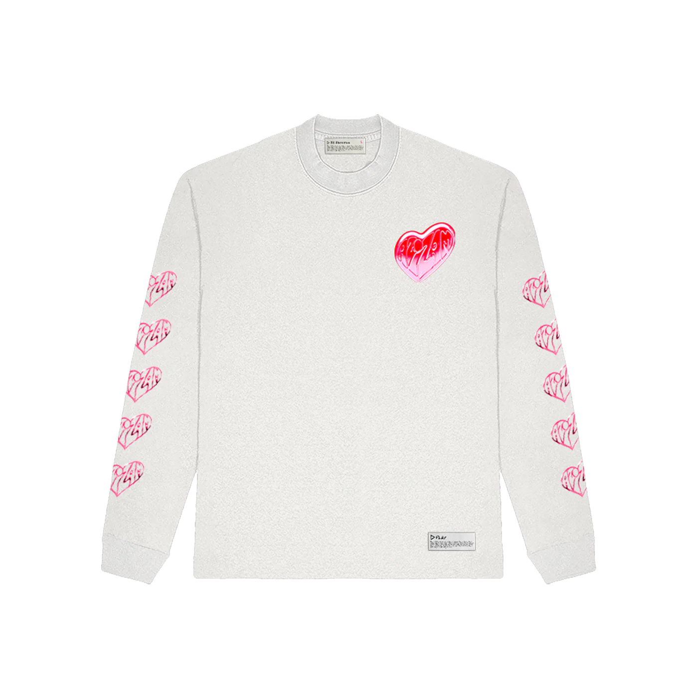 "Ed Sheeran x KidSuper heart graphic long sleeve t shirt with chest heart print"