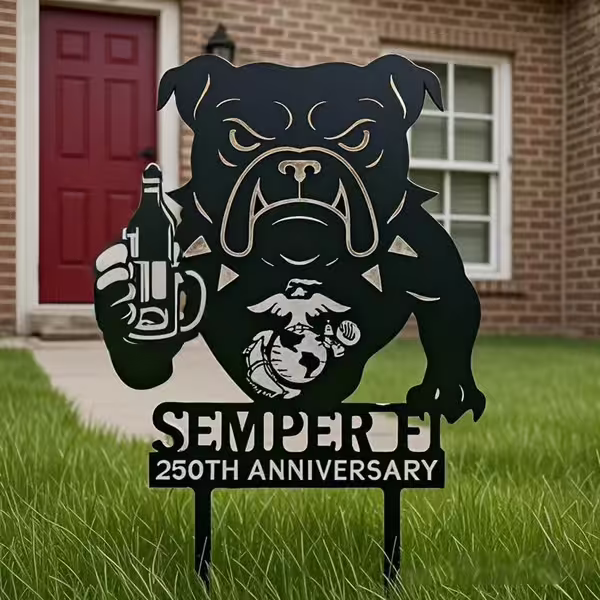 250th Anniversary Military Dog Metal Garden Stake