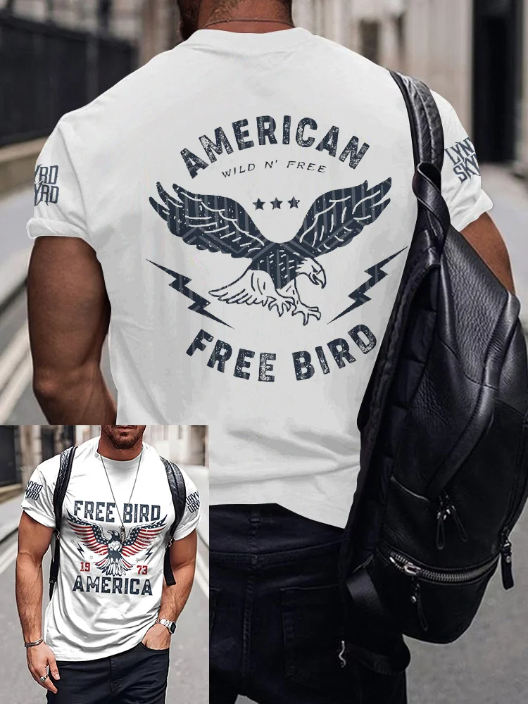 Men's Free Bird American Rock Band Rebel Inspired T-Shirt