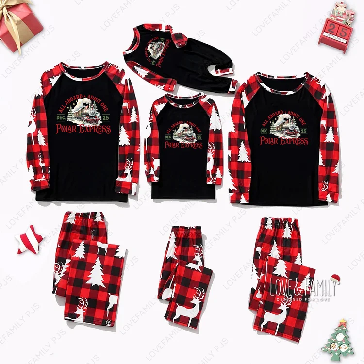  Christmas Family Pajamas The Polar Express Matching PJs Sets
