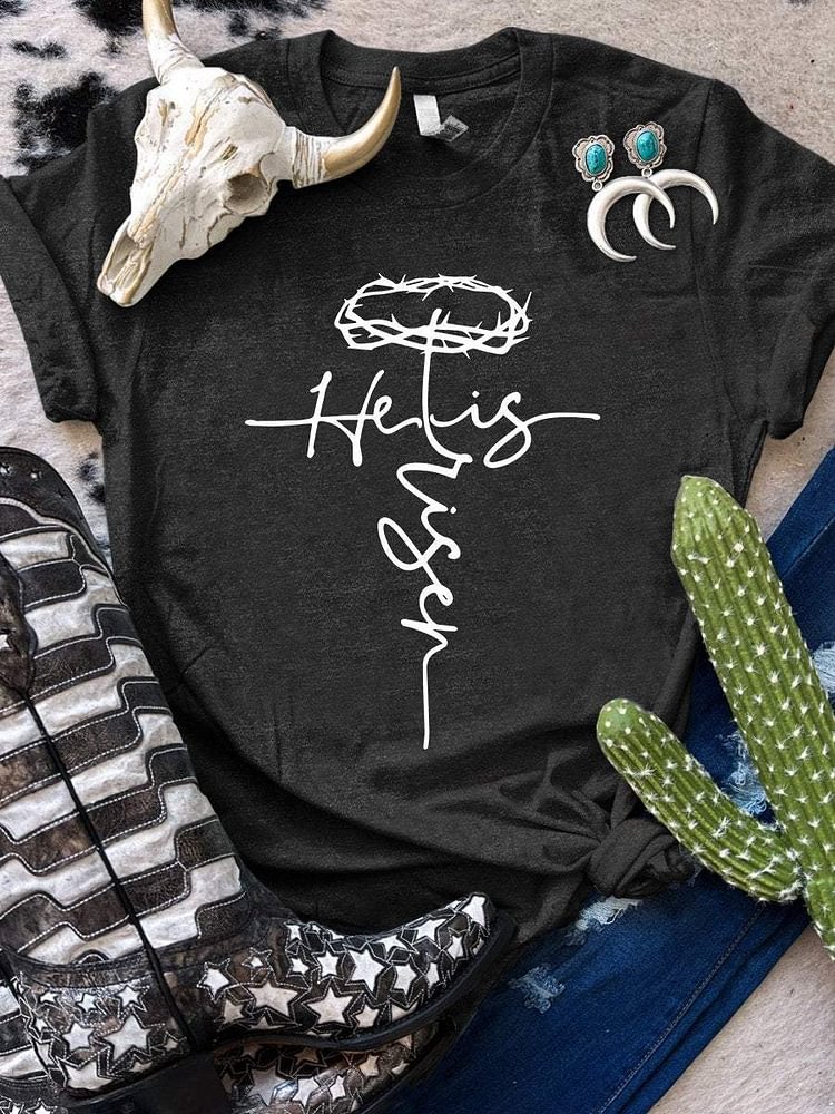 He Is Risen Print Short Sleeve T-shirt
