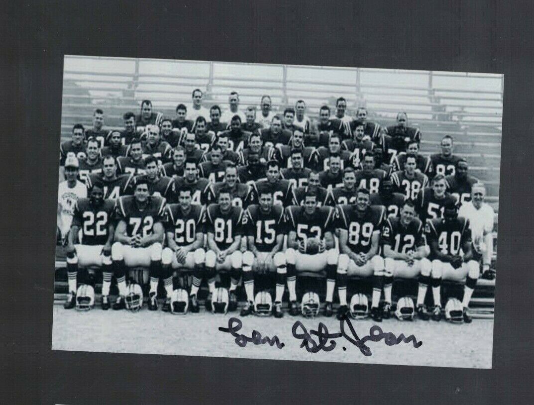 Len St. Jean New England Patriots Signed 4x6 Team Photo Poster painting W/Our COA