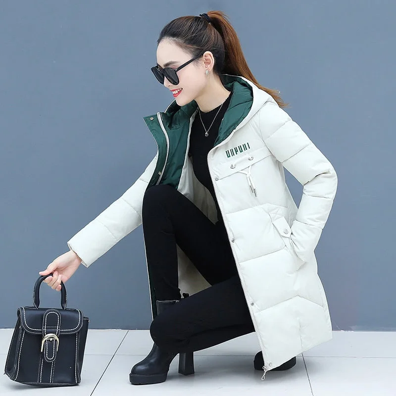 Winter Down Cotton Jacket Womens Parkas 2021 New Thick Warm Coat Student Hooded Overcoat Plus size Female Cotton Padded Jackets