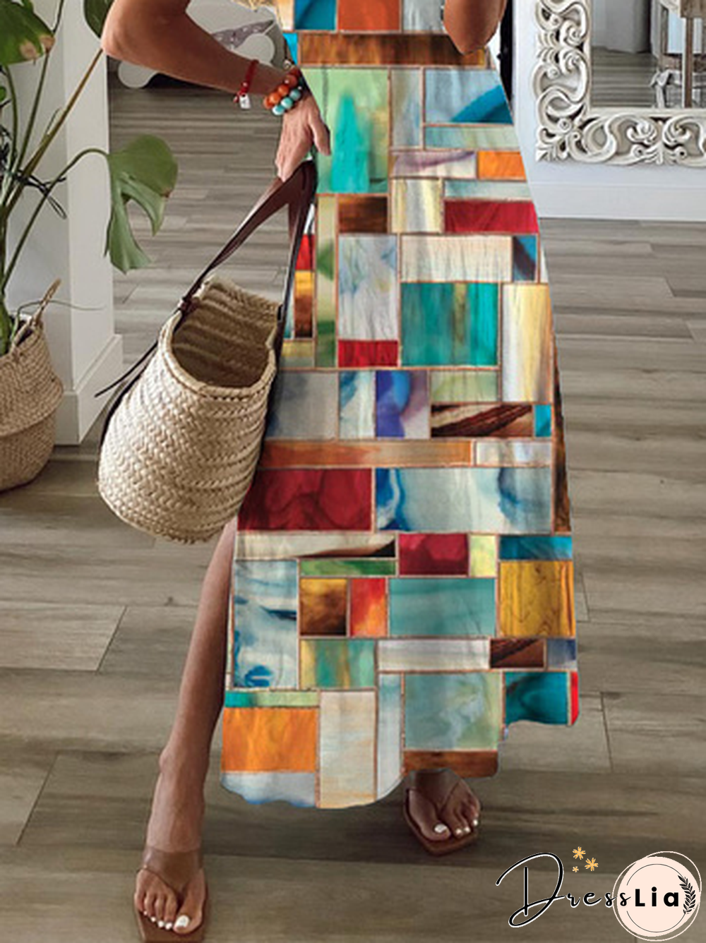 Geometric Loose Casual Dresses