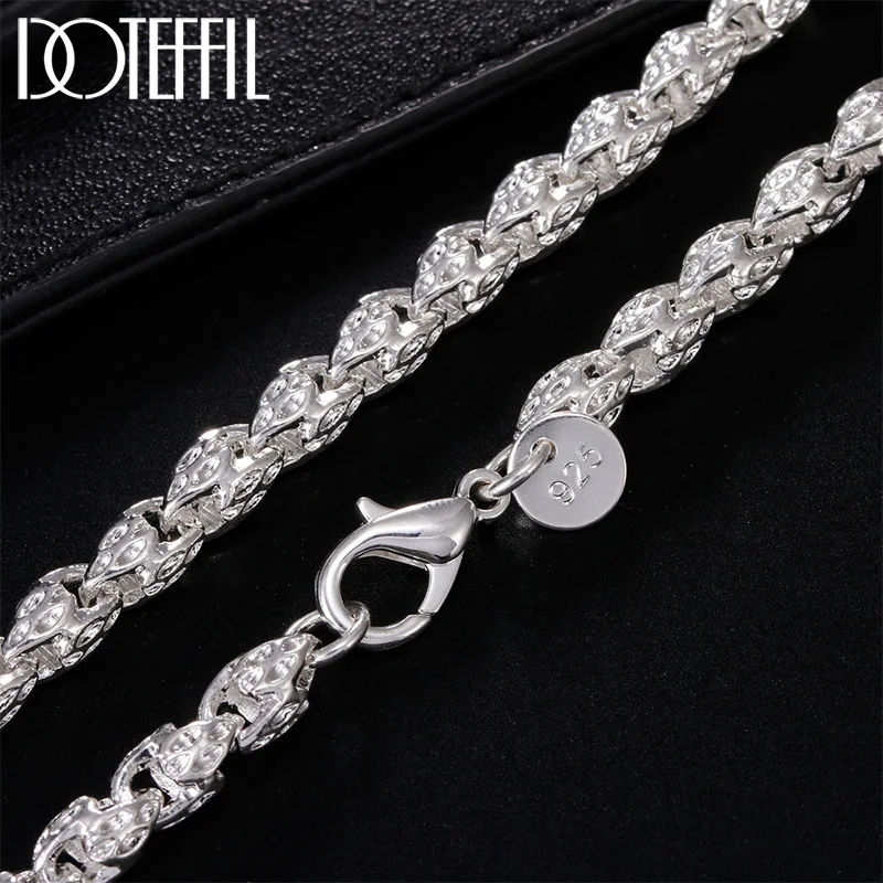 DOTEFFIL 925 Sterling Silver 20/24 Inch 5mm Faucet Chain Necklace For Women Man Jewelry
