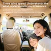 Rechargeable Dual Head Car Fan 3 Speeds 360 Degree Rotatable Vehicle Rear Headrest Fan for Universal Cars SUV Sedan Trucks