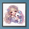 Fille rose licorne-partial sp&eacute;cial diamant peinture-30 * 30cm