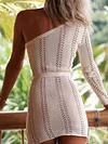 Solid Color One-Shoulder Cover-Ups Tops
