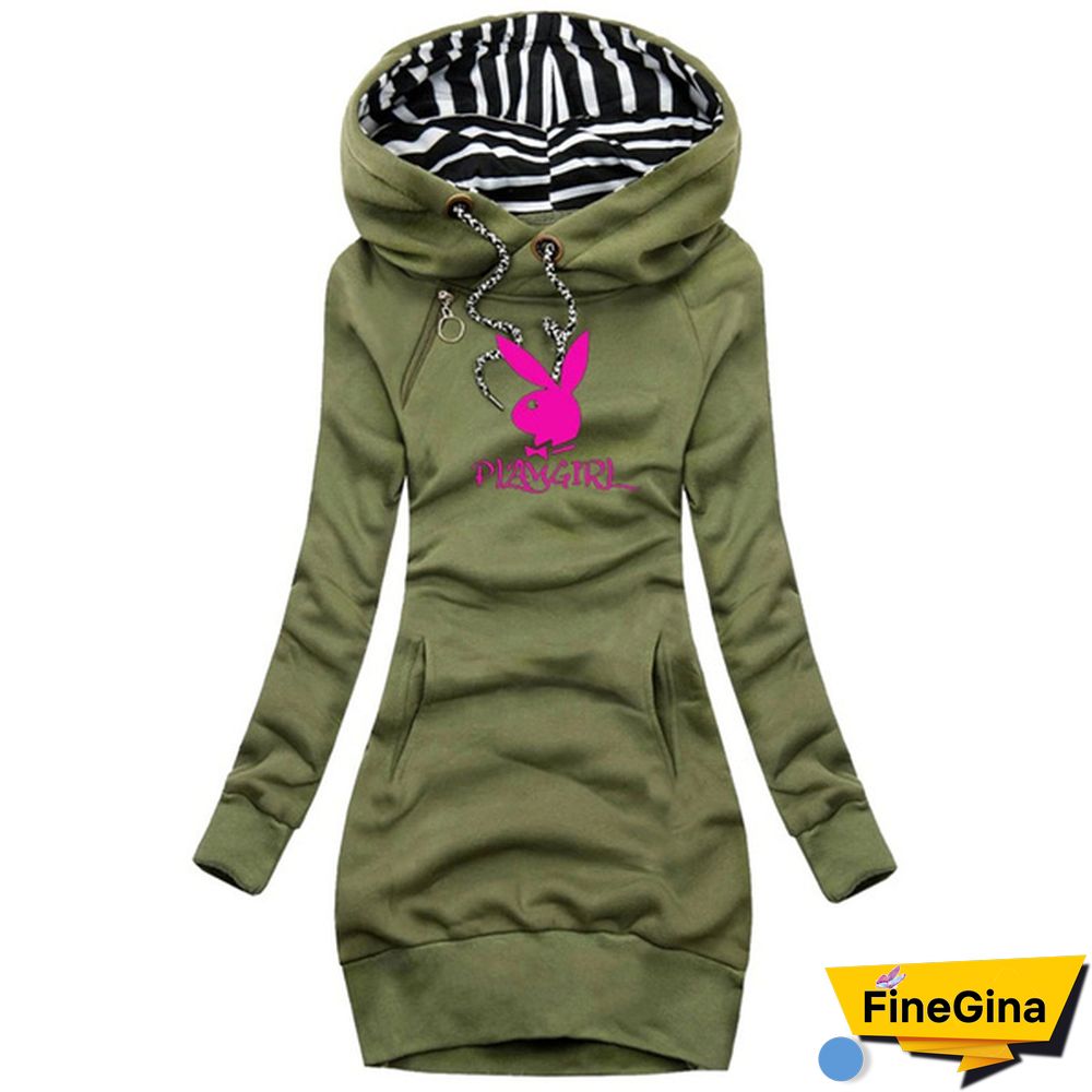 Women Fashion Hooded Sweater Dress Autumn And Winter Long Sleeve Hoodie Dress Slim Fit Pullovers Sweatshirt Dress