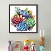 Succulent-18CT Stamped Cross Stitch 25*25cm/9.84*9.84in tapestrymarket