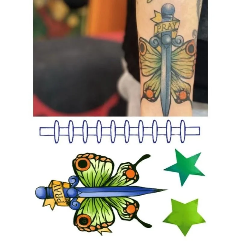 Japanese Dark Comics Evil Kawakami Tomie Double-sided Girl Waterproof Temporary Fake Tattoo Sticker Sleeve Anime Tattoo