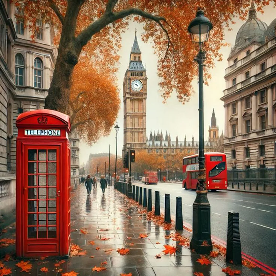 Street Scene Castle Full 14CT DIY Counted Cross Stitch Kits Home Decor 40x40cm