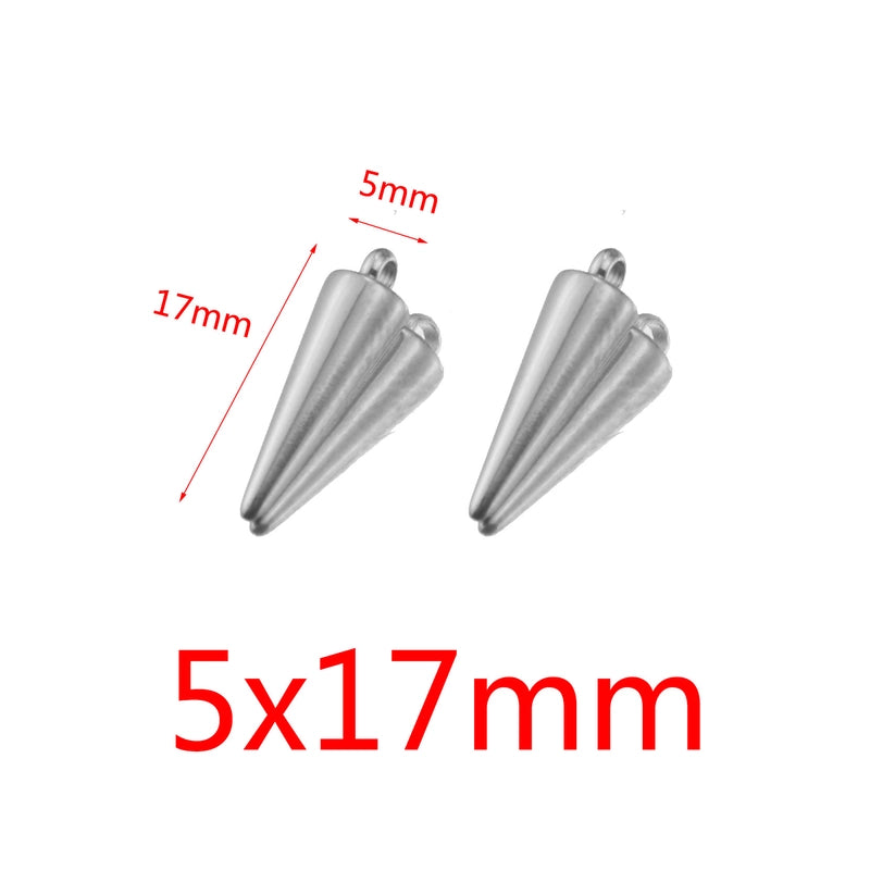 10 PCS/Package 5*12mm 5*17mm 304 Stainless Steel Geometric Solid Color Jewelry Accessories Pendant