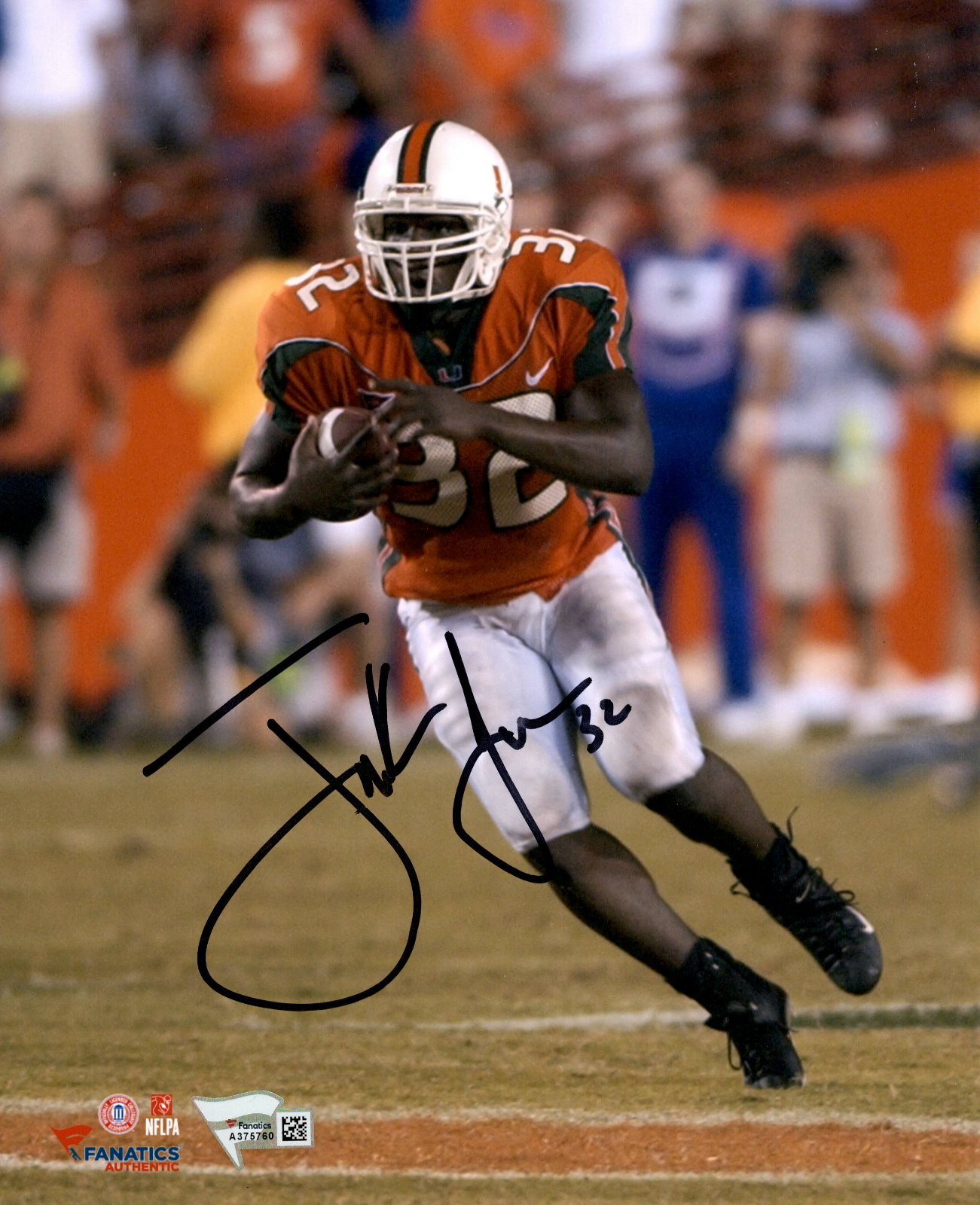 Frank Gore Signed 8x10 Photo Poster painting Fanatics COA Autograph Miami Hurricanes Niners