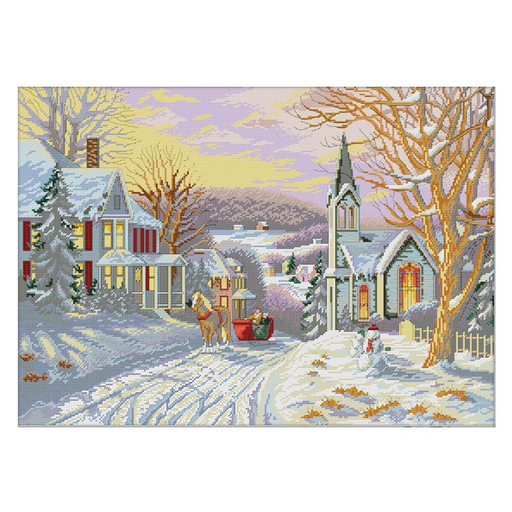 

Winter Evening - 11CT Stamped Cross Stitch - 72*54cm, 501 Original