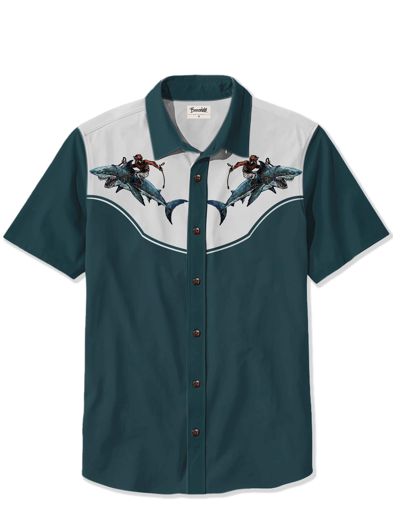 Vintage Shark And Cowboy - 100% Cotton Shirt