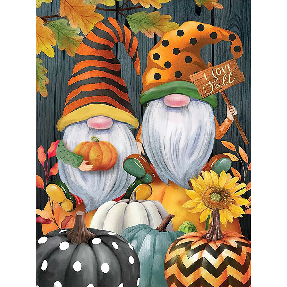 

Pumpkin Gnome - 11CT Stamped Cross Stitch - 40*50CM, 501 Original