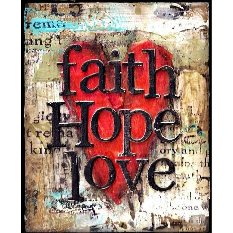 Faith Hope Love - Full Round Drill Diamond Painting - 30x40cm(Canvas)