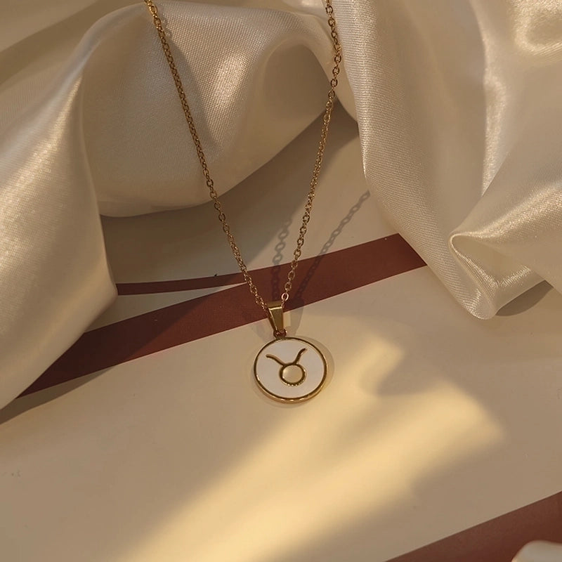 Stainless Steel 18K Gold Plated Basic Plating Constellation Shell Pendant Necklace