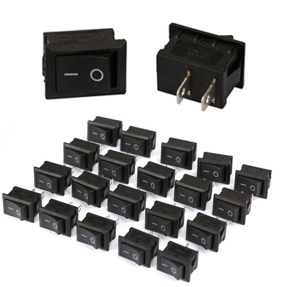 

20pcs On/Off Rocker Switch Switches for Cars Motors Water Dispensers Black, 501 Original