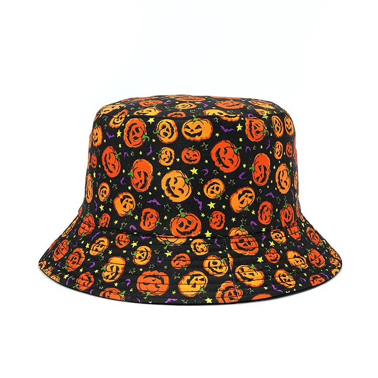 Halloween Daily Yellow Pumpkins Print Sunscreen Double Hats