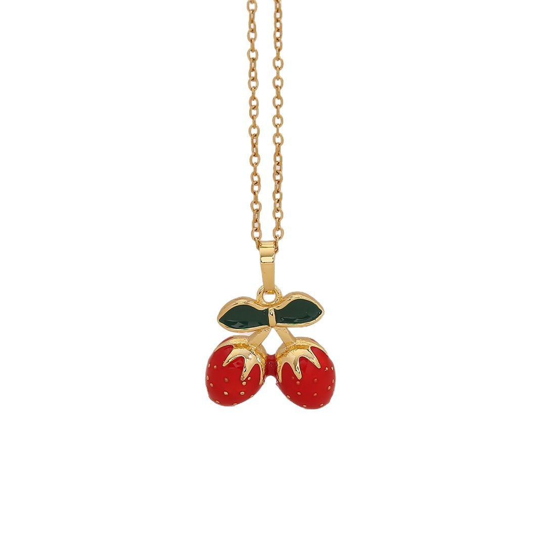 Cute Fruit Pendant Lips Red Pepper Necklace Fashion Stainless Steel N1513