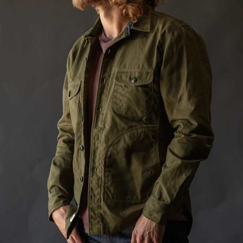 Classic Waxed Oxford Paraffin Army Green Jacket