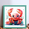 >SALE<Full Embroidery Eco-cotton Thread 14CT Printed Crab Cross Stitch Artwork 40x40cm