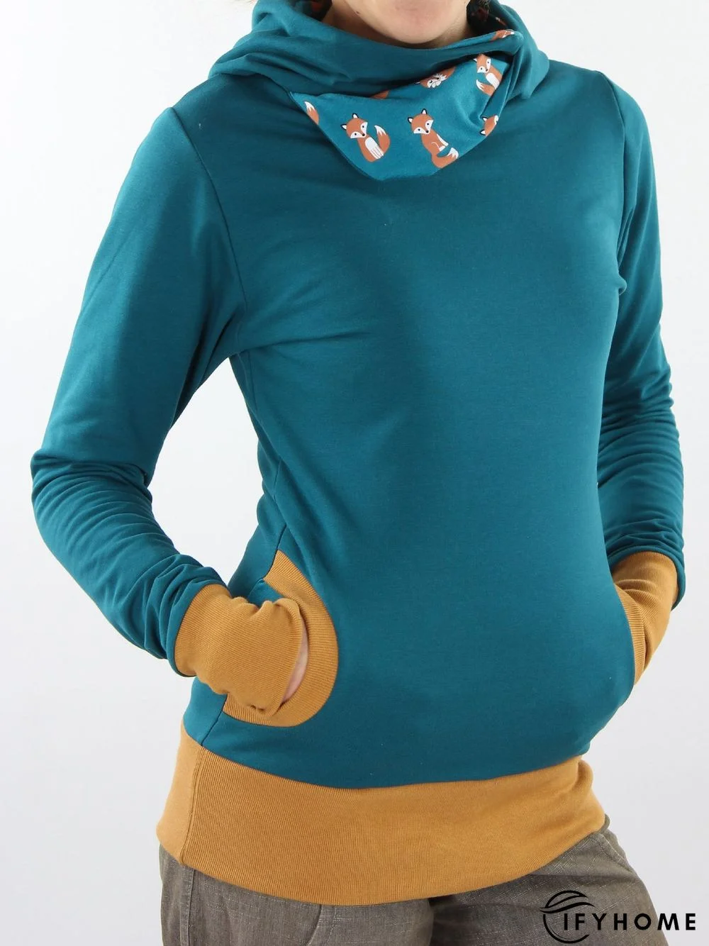 Blue Vintage Floral-Print Sweatshirt | IFYHOME