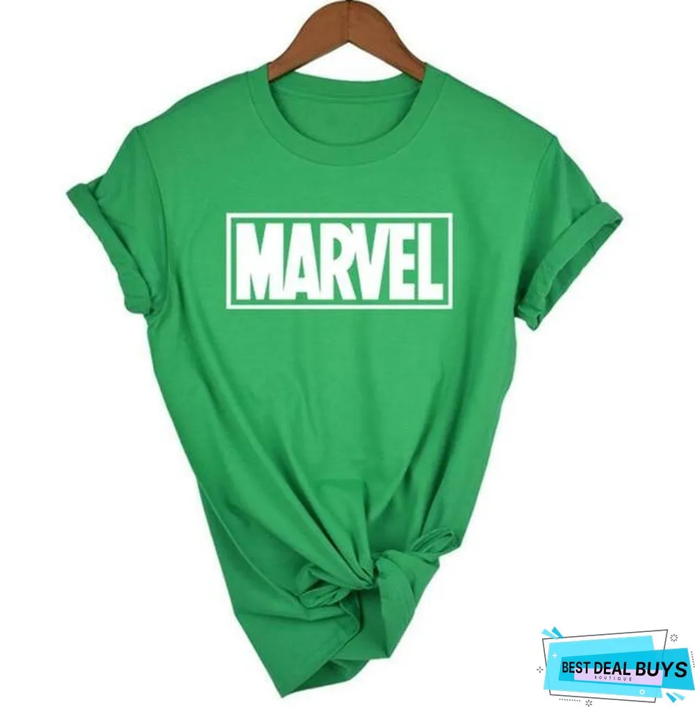 Women Short Sleeve T-Shirt O-Neck Cotton Super Hero Tops Tee