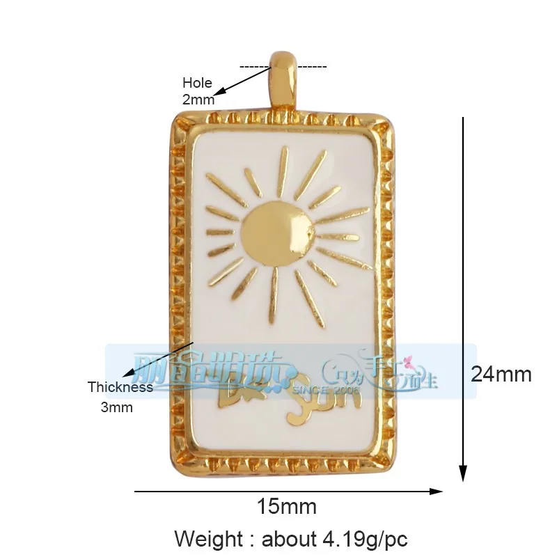 1 Piece 12 * 23mm 15*15mm 5*12mm Hole 5~5.9mm Half 925 Silver Zircon Sun Moon Pendant Jewelry Accessories