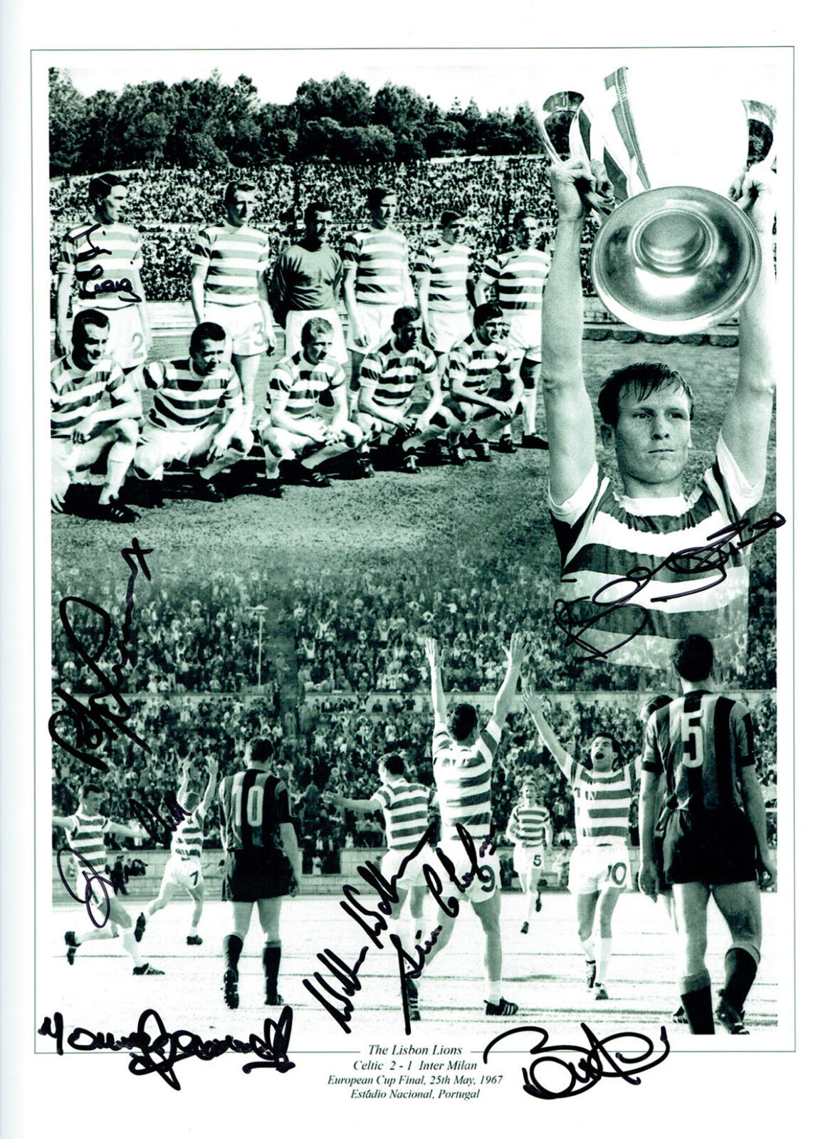 1967 Celtic Lisbon Lions Multi Signed 16x12 Montage Photo Poster painting AFTAL RD Autograph COA