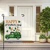 DIY Diamong Painting Double Sided Drills Garden Flags Outdoor Decor Holiday Garden Decorations Kit(St Patrick's Day)