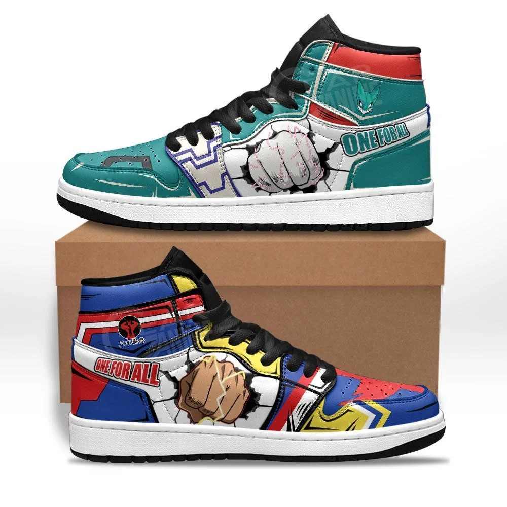Kingofallstore - All Might and Deku Sneakers Custom One For All My Hero Academia Shoes