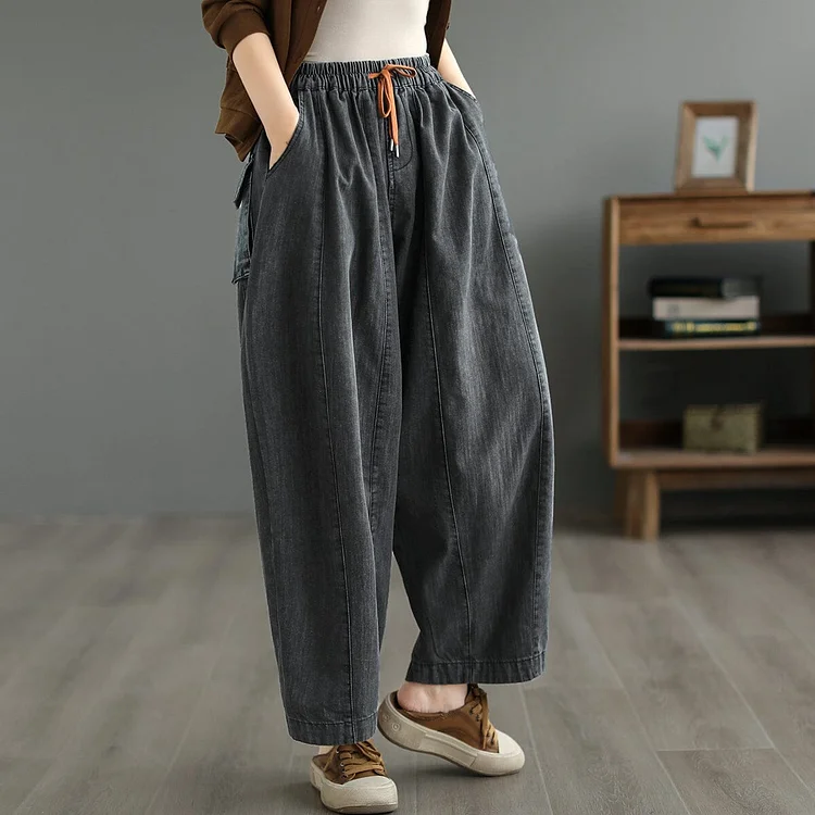 Women Spring Retro Loose Casual Jeans