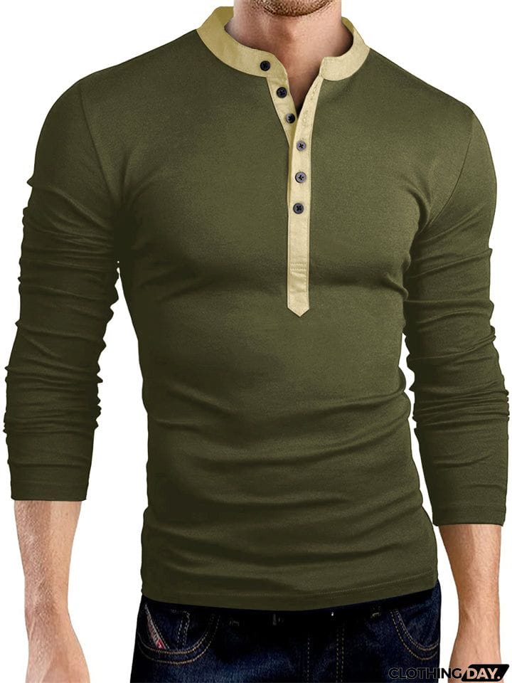 New Autumn V Neck Fit Pullover Men Bottoming Shirts