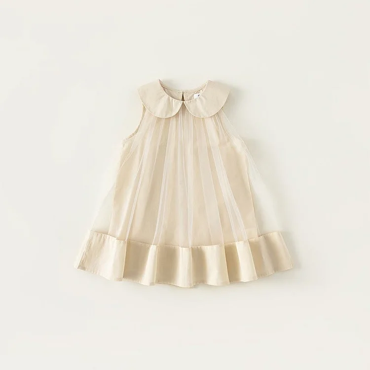 Toddler Girl Peter Pan Collar Sleeveless Dress