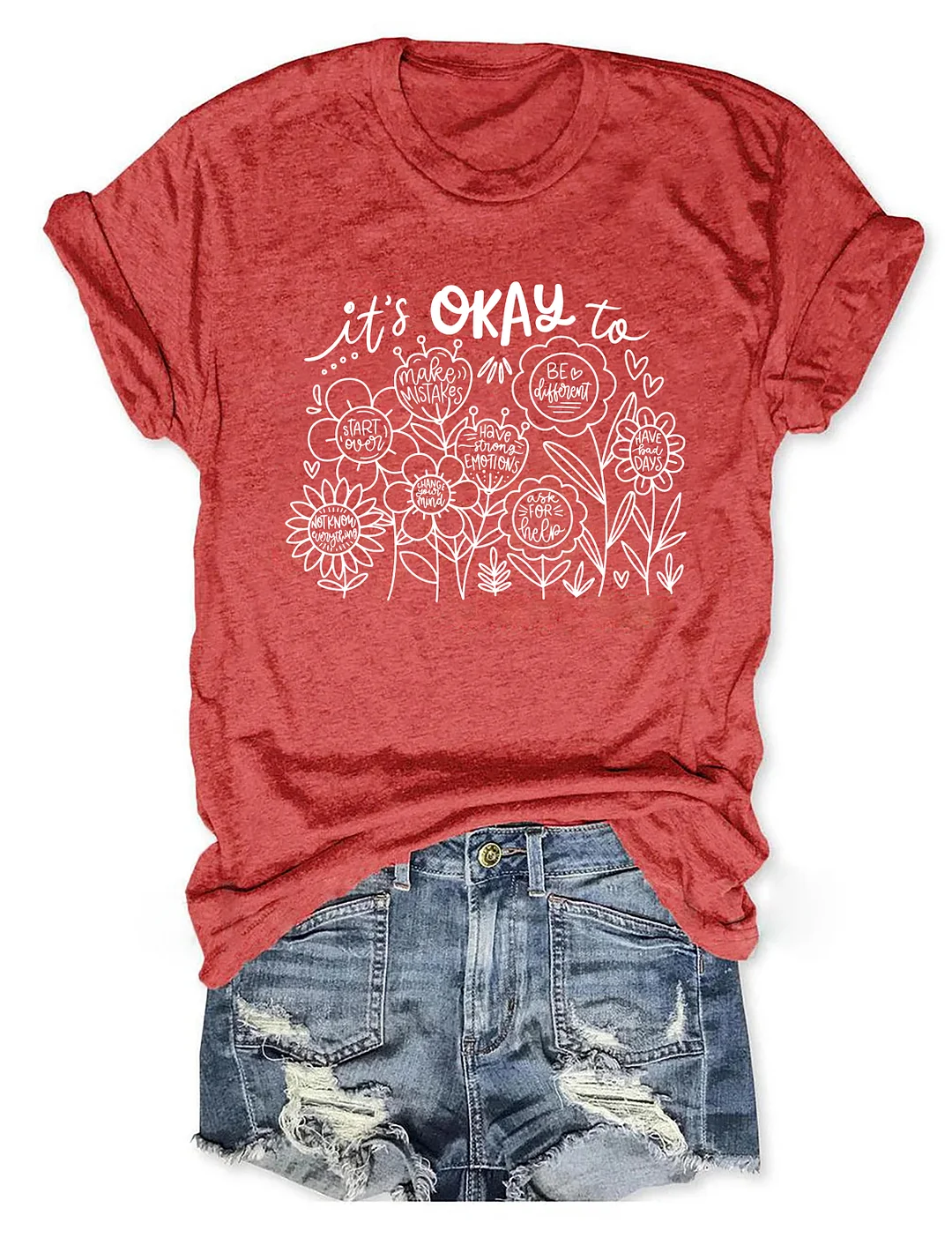 It's Okay To Boho Floral T-shirt