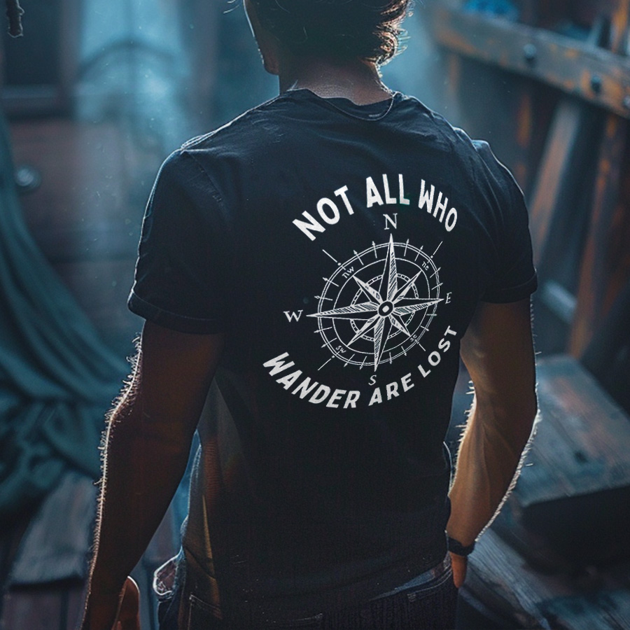 Men's Viking Compass Not All Who Wander Are Lost Tee / Rvogue / Rvogue