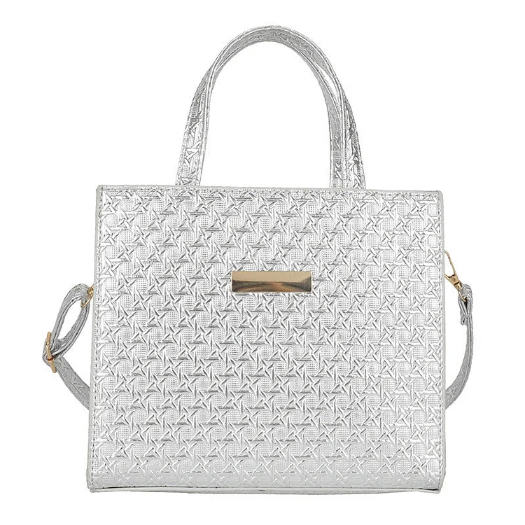 Fashion Plain Zipper Adjustable Strap Shoulder Square Handbag